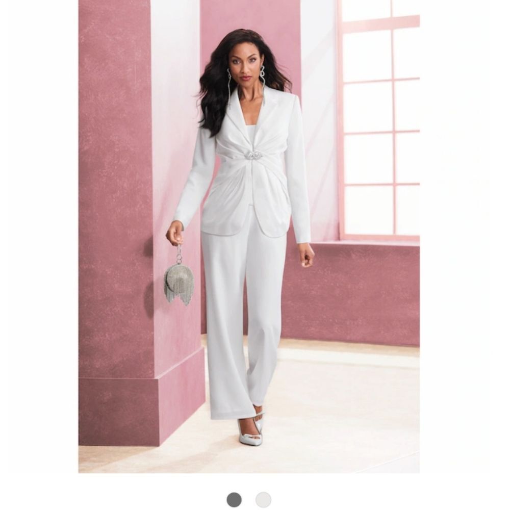 Midnight Velvet Off White 2 Pc Pants Suit Womens 20W NWOT